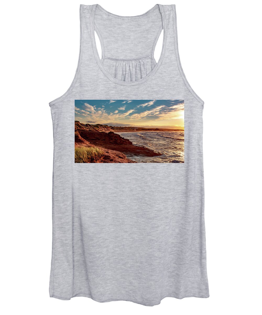 Ocean Women's Tank Top featuring the photograph Late Afternoon Drama by Marcy Wielfaert