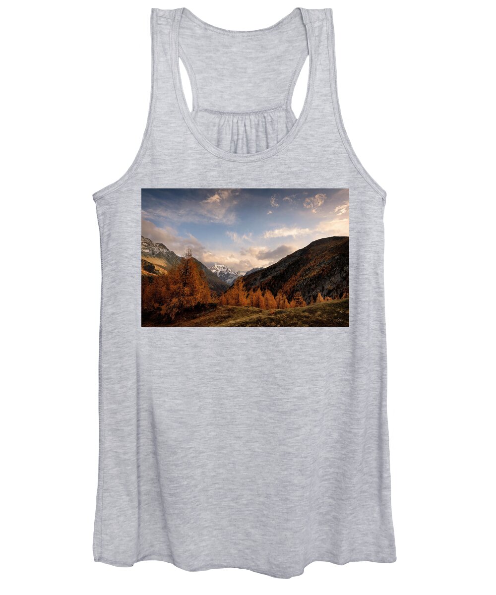 Lake Women's Tank Top featuring the photograph Le mont Collon by Dominique Dubied