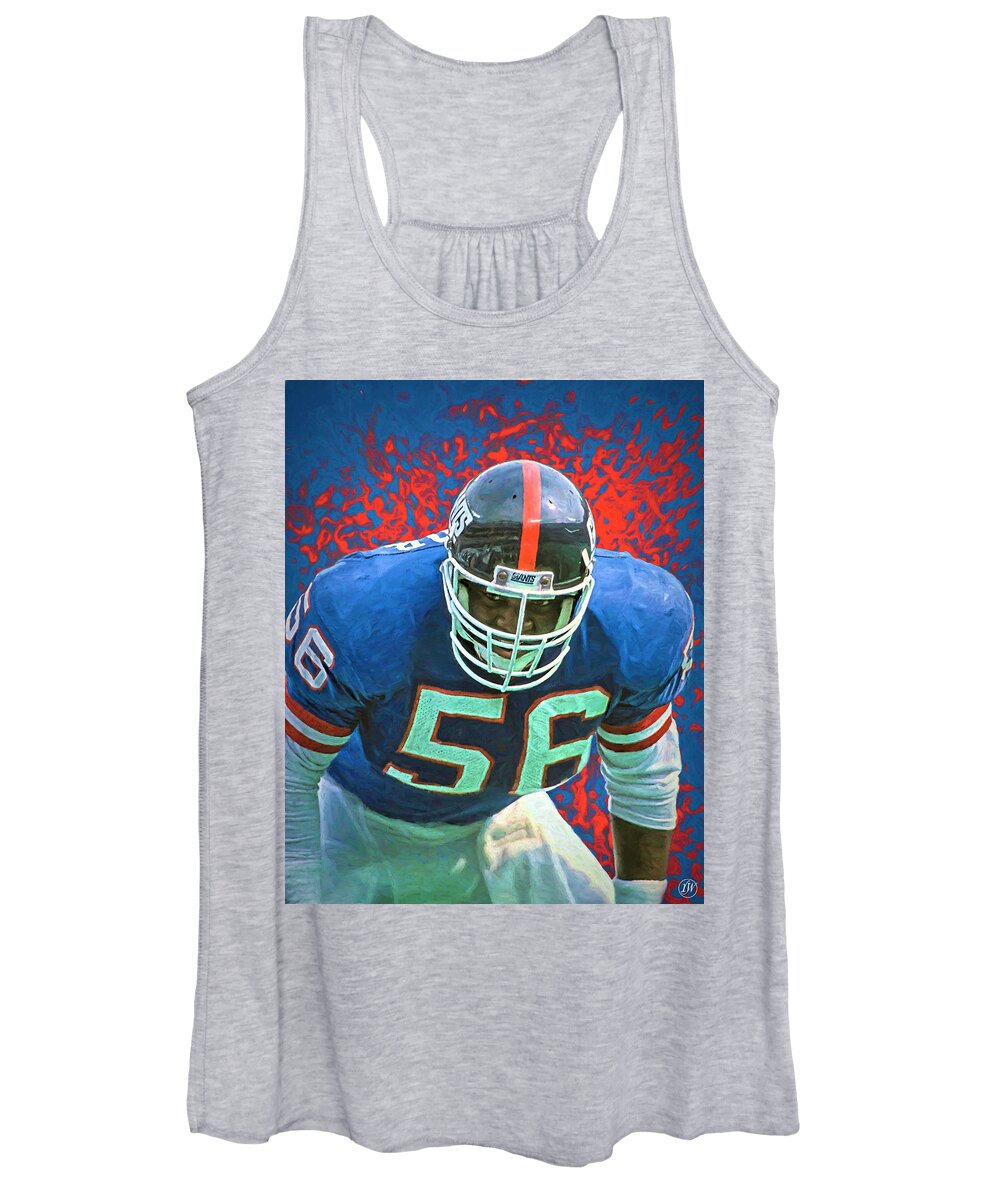 Lawrence Taylor Women's Tank Top featuring the digital art Lawrence Taylor by Rick Wiles
