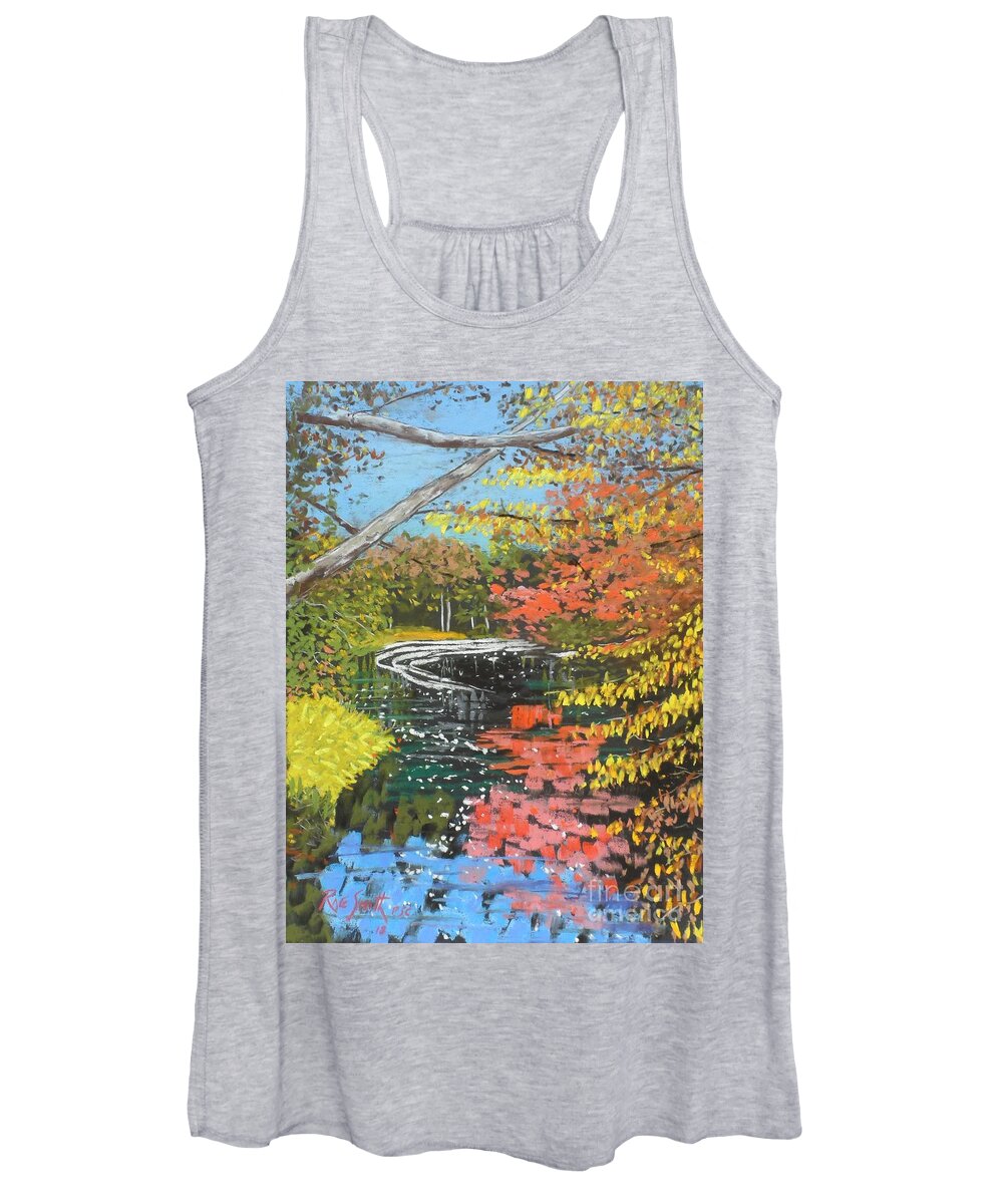 Pastels Women's Tank Top featuring the pastel Leigh's Cottage Road by Rae Smith PAC
