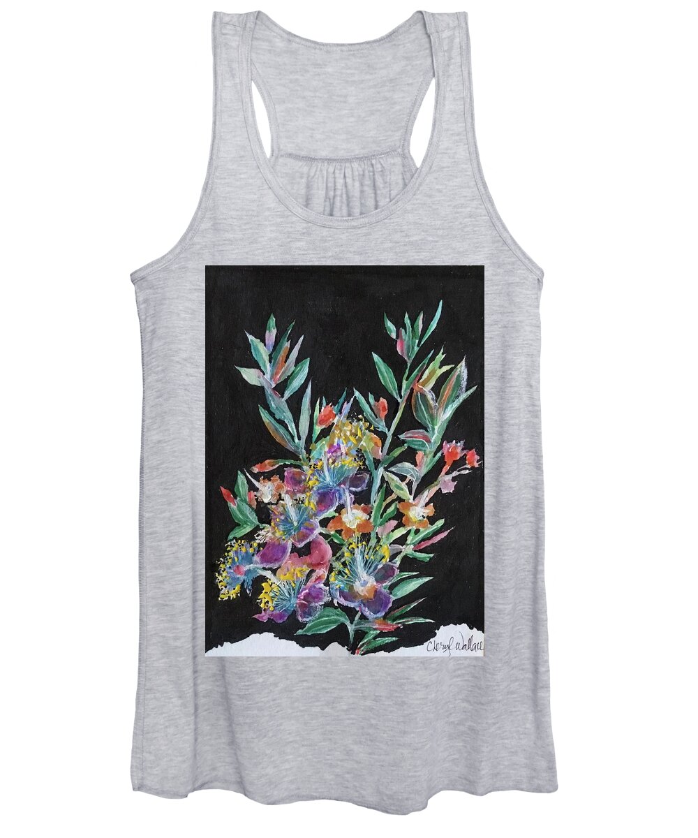 Bouquet Women's Tank Top featuring the painting Light in the Darkness by Cheryl Wallace