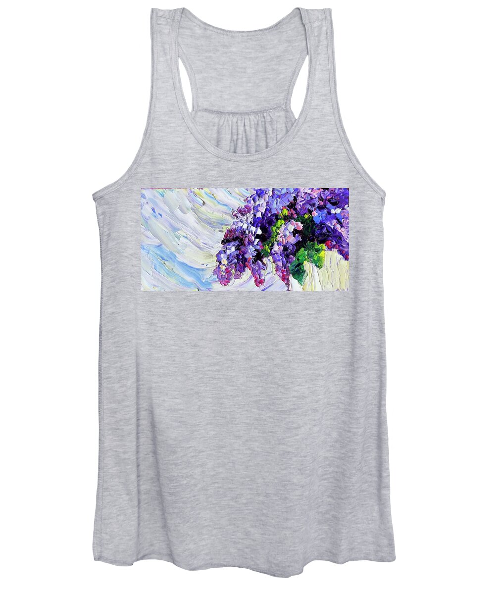 Lilac Women's Tank Top featuring the painting Lilac Dreams by Carrie Jacobson