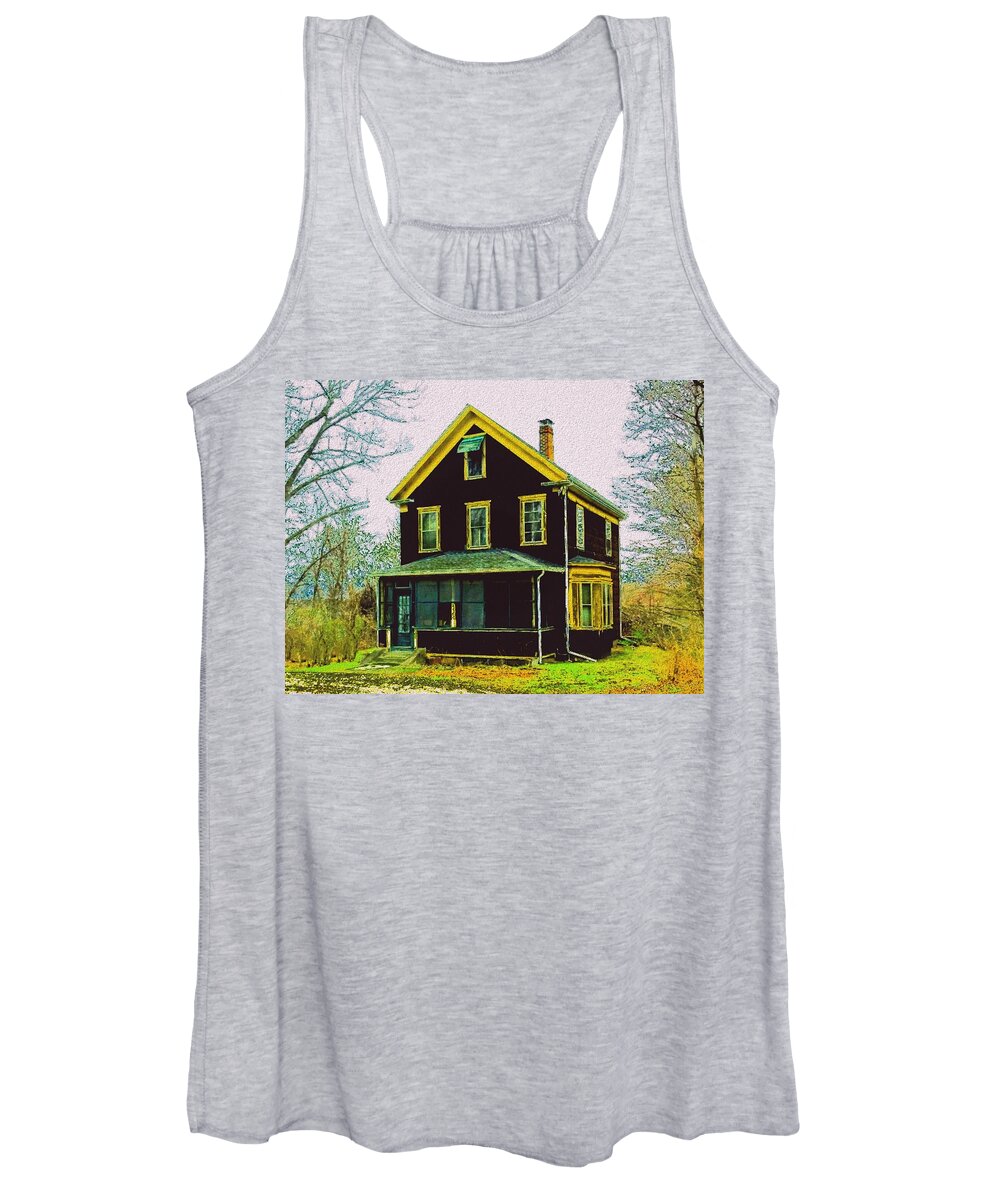 House Women's Tank Top featuring the digital art Lonely House by Cliff Wilson