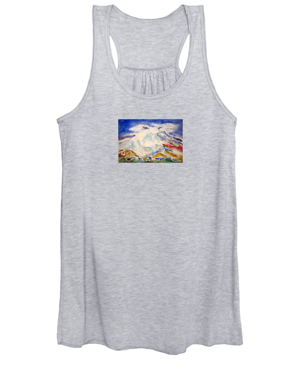 Watercolor Women's Tank Top featuring the painting Lost Mountain Lore by John Klobucher