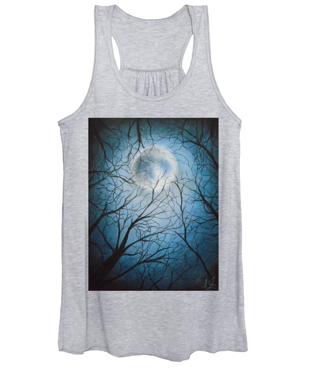 Forest Sky Women's Tank Top featuring the painting Lunar Nights by Jen Shearer