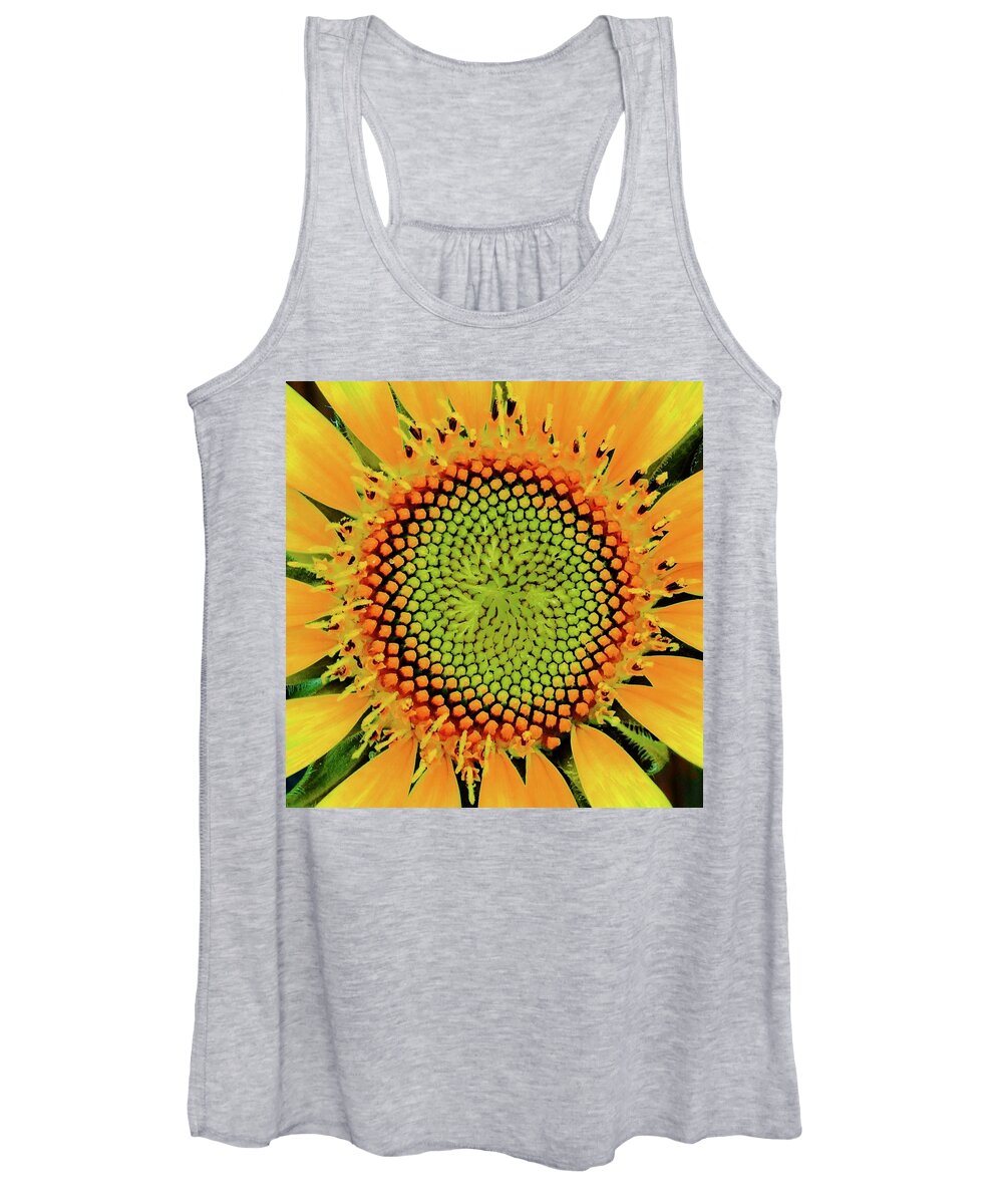 Sunflower In Bloom Women's Tank Top featuring the photograph Makes Me Dizzy by Debra Grace Addison