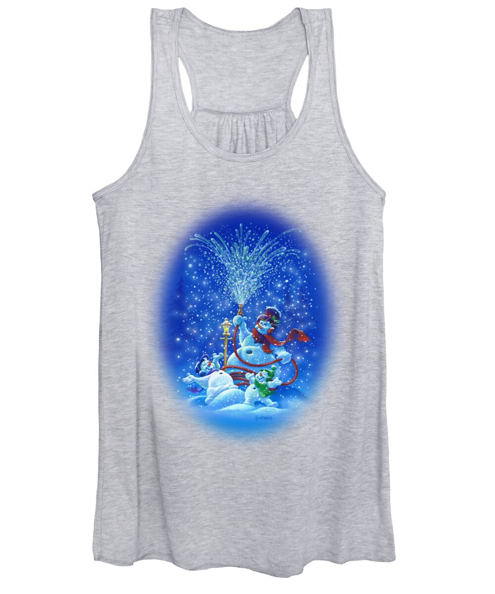 Michael Humphries Women's Tank Top featuring the painting Making Snow by Michael Humphries