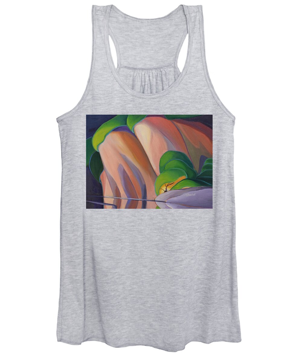 Mazinaw Rock Women's Tank Top featuring the painting Mazinaw Rock II by Barbel Smith