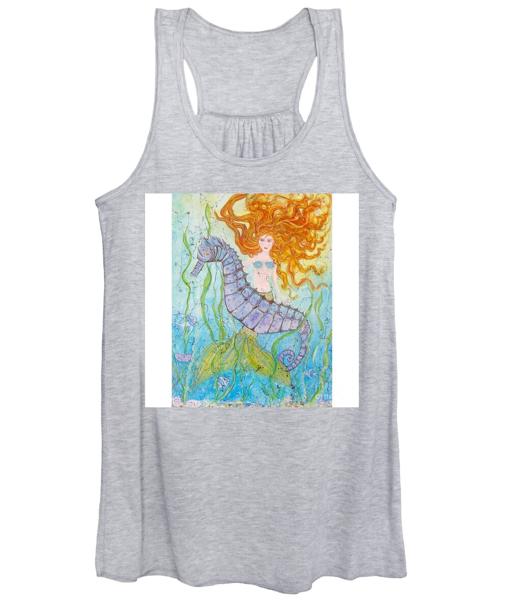 Mermaid Women's Tank Top featuring the painting Mermaid Fantasy by Midge Pippel
