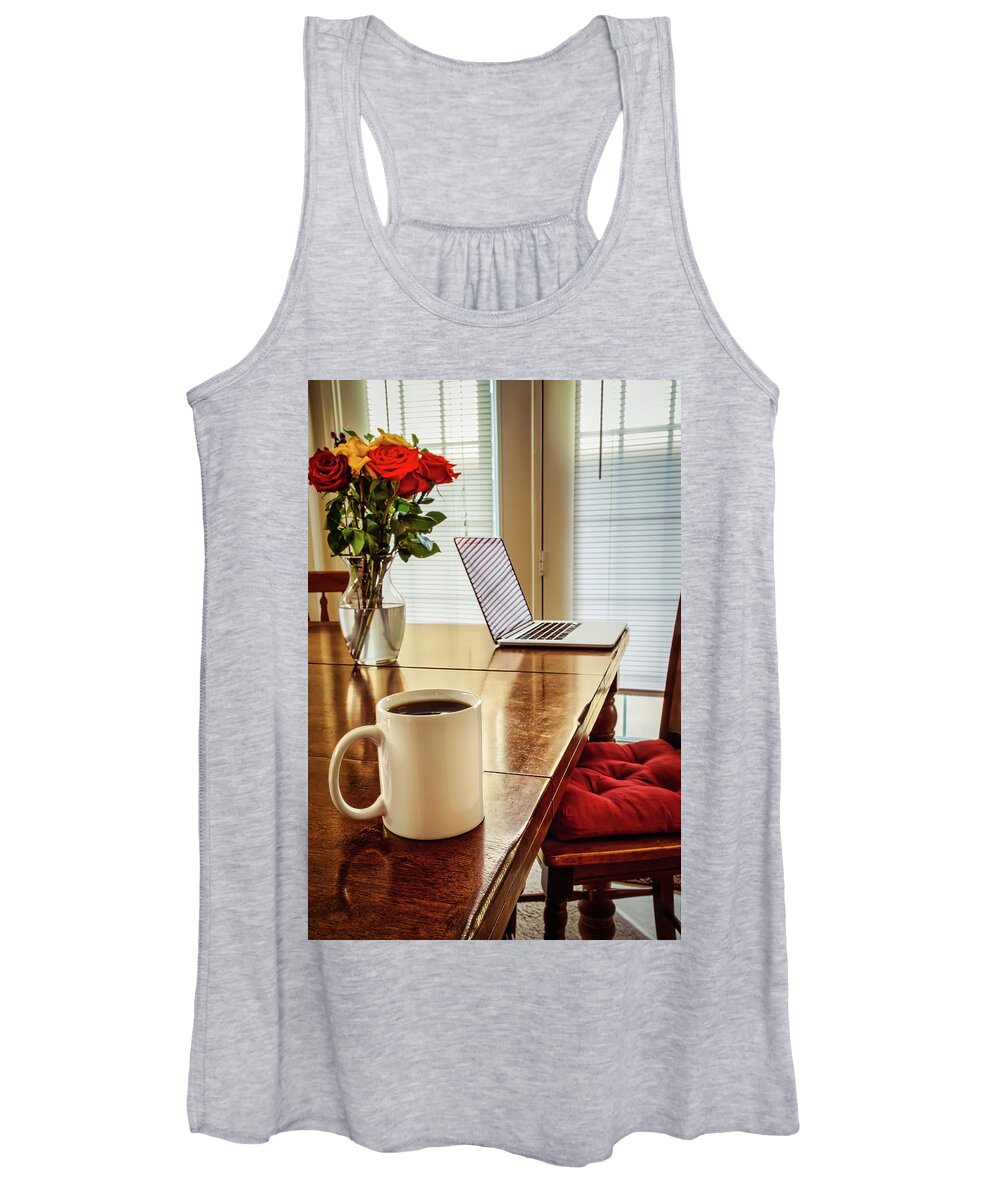 Flowers Women's Tank Top featuring the photograph Morning Routine by Bill Chizek