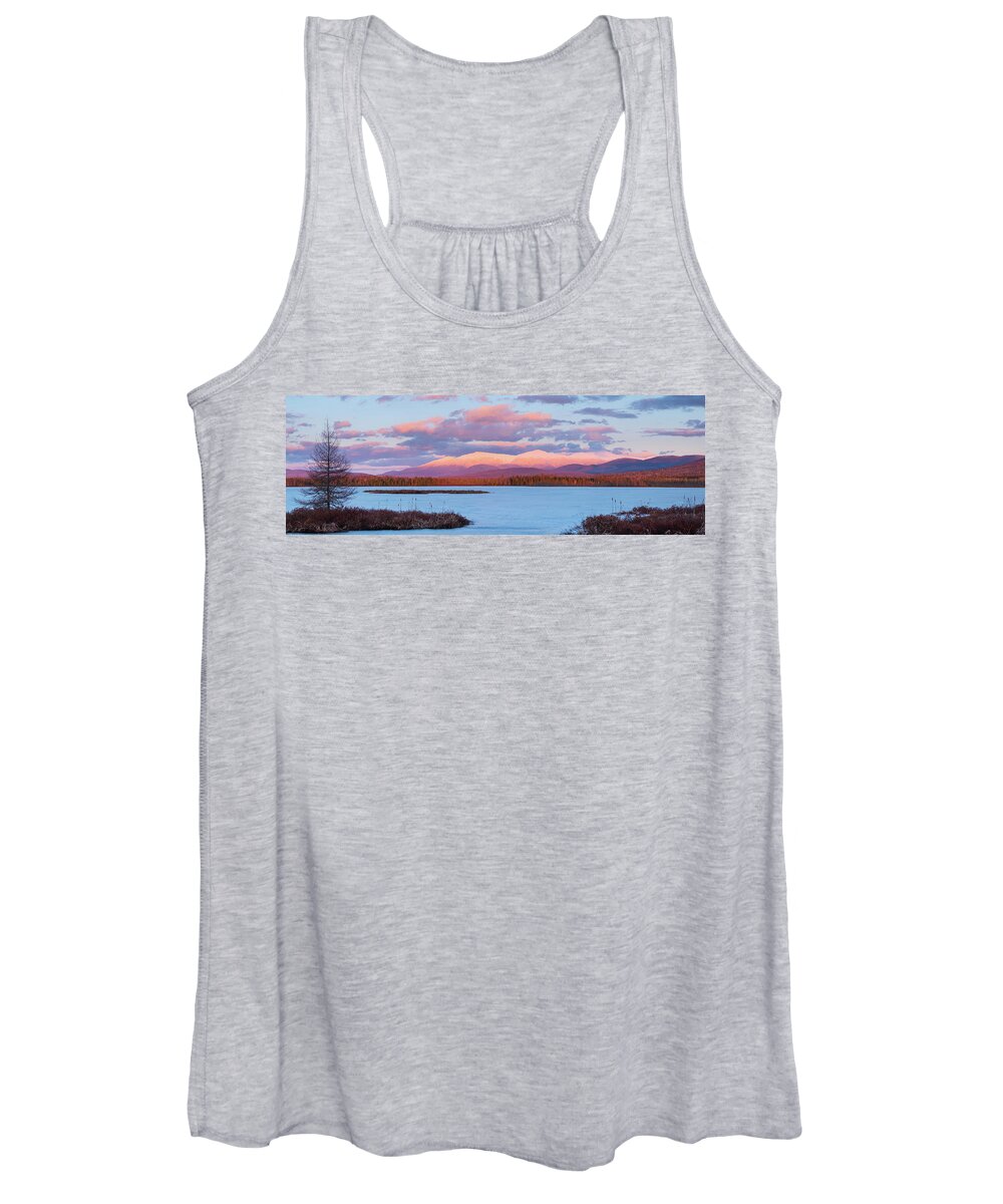 New Hampshire Women's Tank Top featuring the photograph Mountain Views Over Cherry Pond by Jeff Sinon