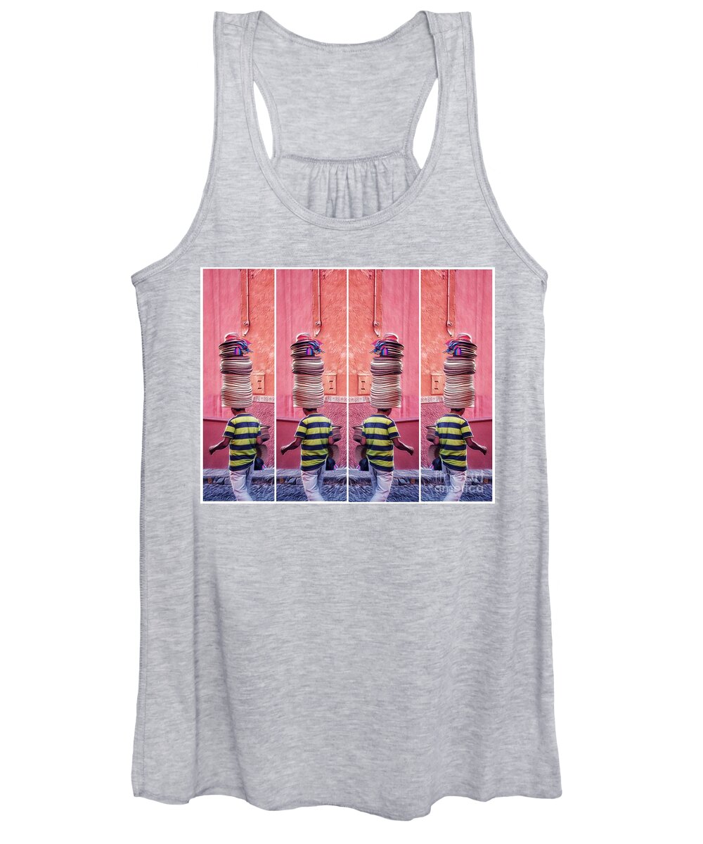 Hats Women's Tank Top featuring the digital art Moving Inventory by Diana Rajala