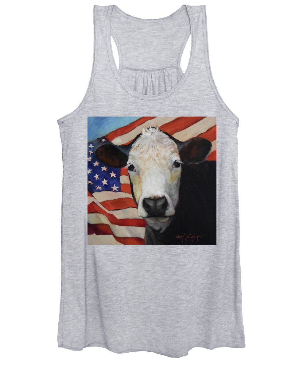Independence Day Women's Tank Top featuring the painting Ms Independence by Cheri Wollenberg