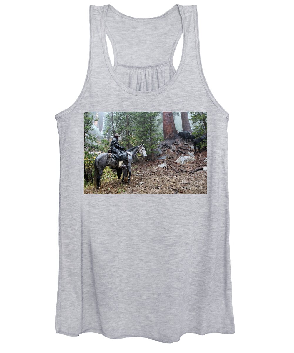 Horse Women's Tank Top featuring the photograph Mud Riding by Diane Bohna