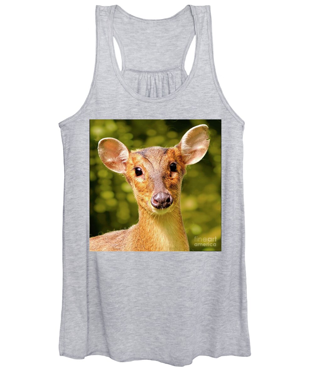 Muntjac Women's Tank Top featuring the photograph Muntjac Deer by Martyn Arnold