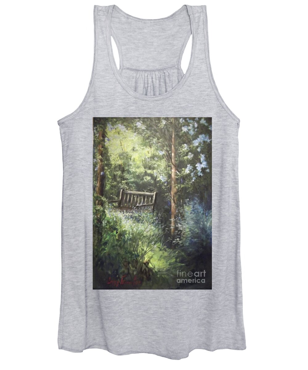 Lizzy Forrester Women's Tank Top featuring the painting My favourite spot.. English Gardens by Lizzy Forrester