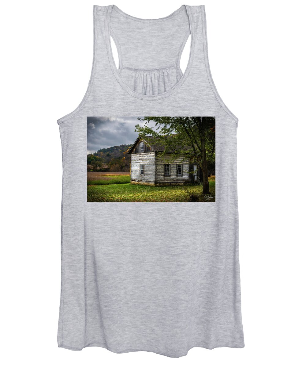 Cabin Women's Tank Top featuring the photograph Old Homestead by Phil S Addis