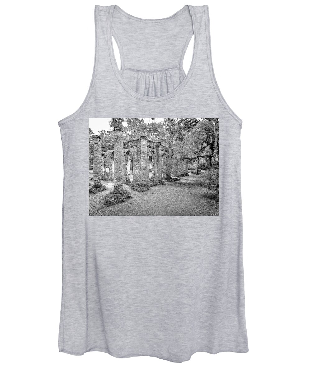 Drone Women's Tank Top featuring the photograph Old Sheldon Church - Angled by Scott Hansen