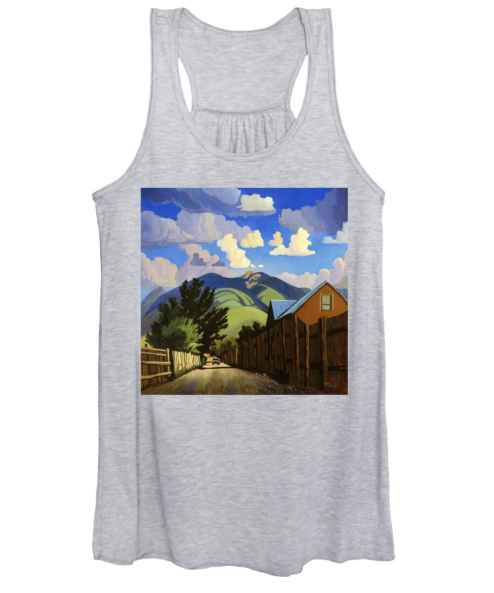 Taos Women's Tank Top featuring the painting On the Road to Lili's by Art West