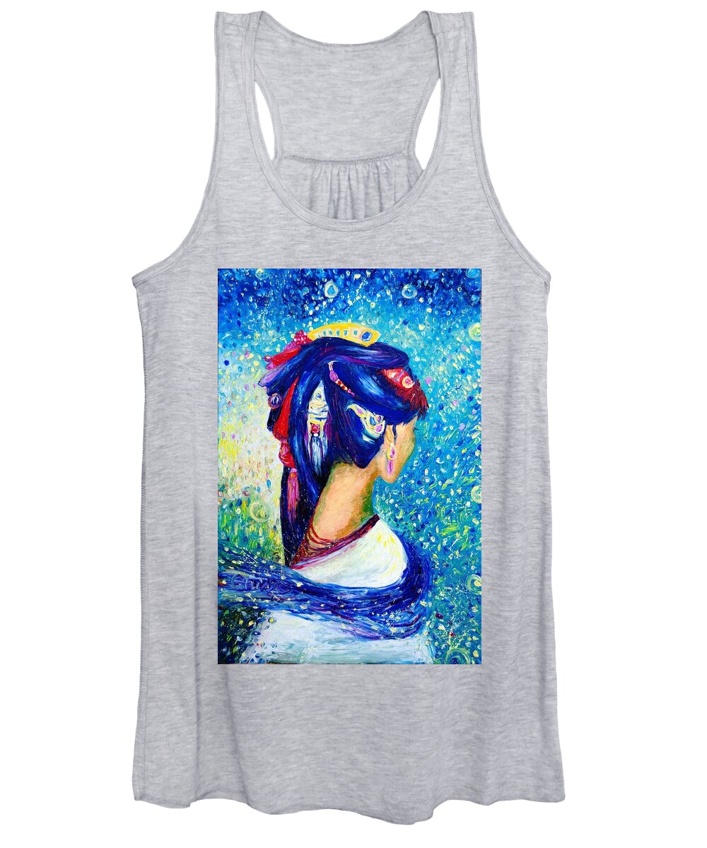 Geisha Women's Tank Top featuring the painting Oro 750 by Chiara Magni