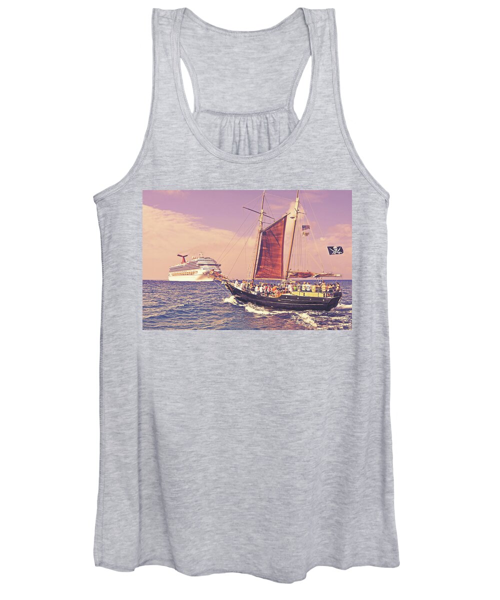Boats Women's Tank Top featuring the photograph Outclassed by Climate Change VI - Sales