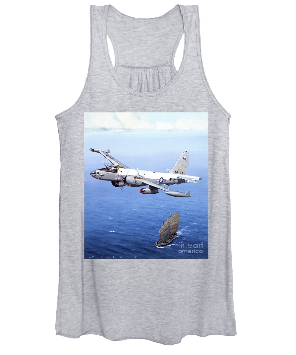 Military Aircraft Women's Tank Top featuring the painting Lockheed P2V-7 Neptune by Jack Fellows