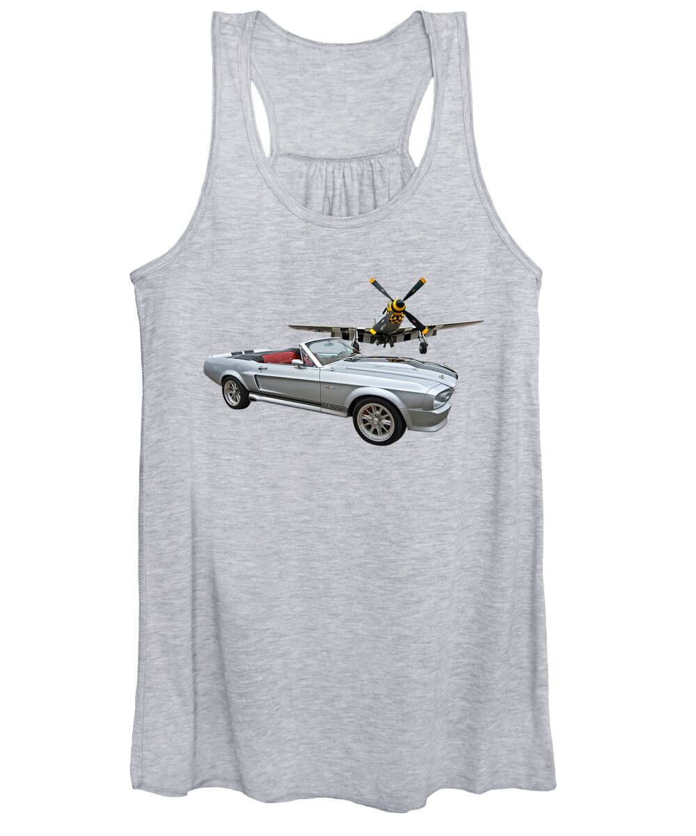 P-51 Women's Tank Top featuring the photograph P51 Meets Eleanor by Gill Billington