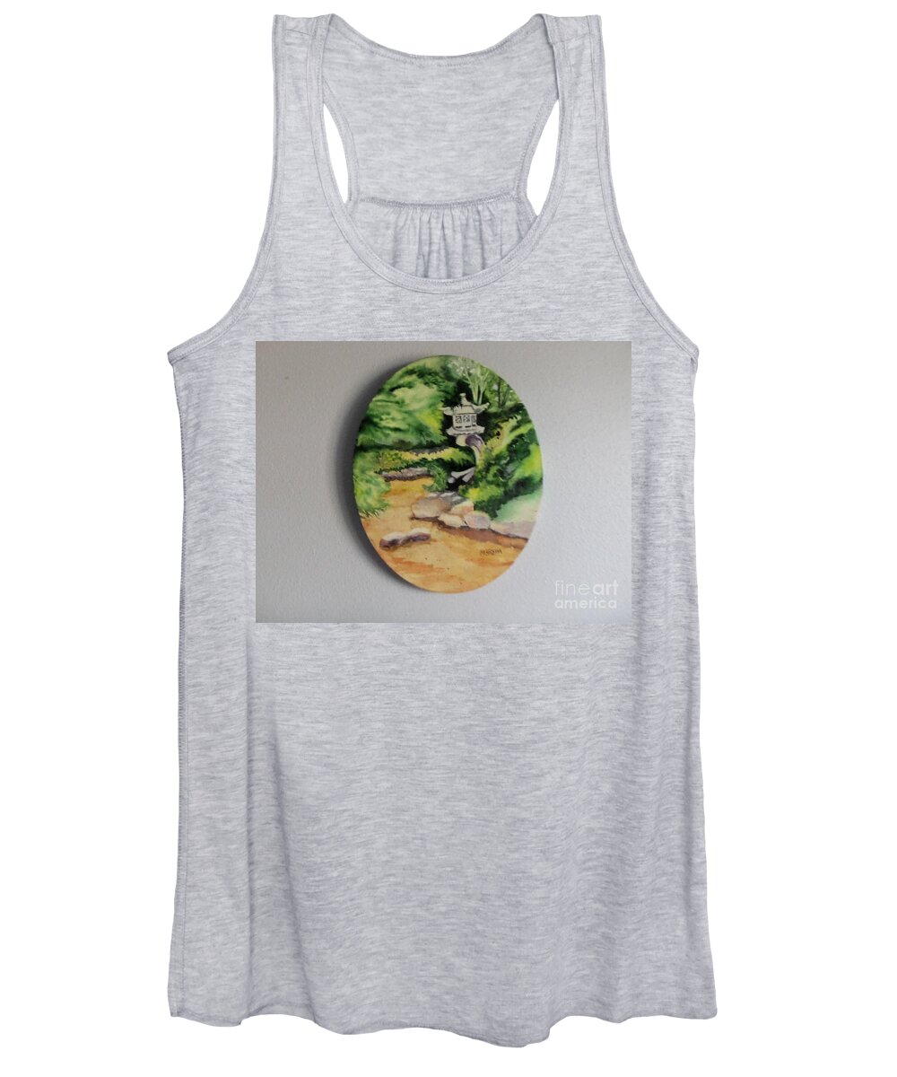 Pagoda Women's Tank Top featuring the painting Pagoda by Marsha Woods