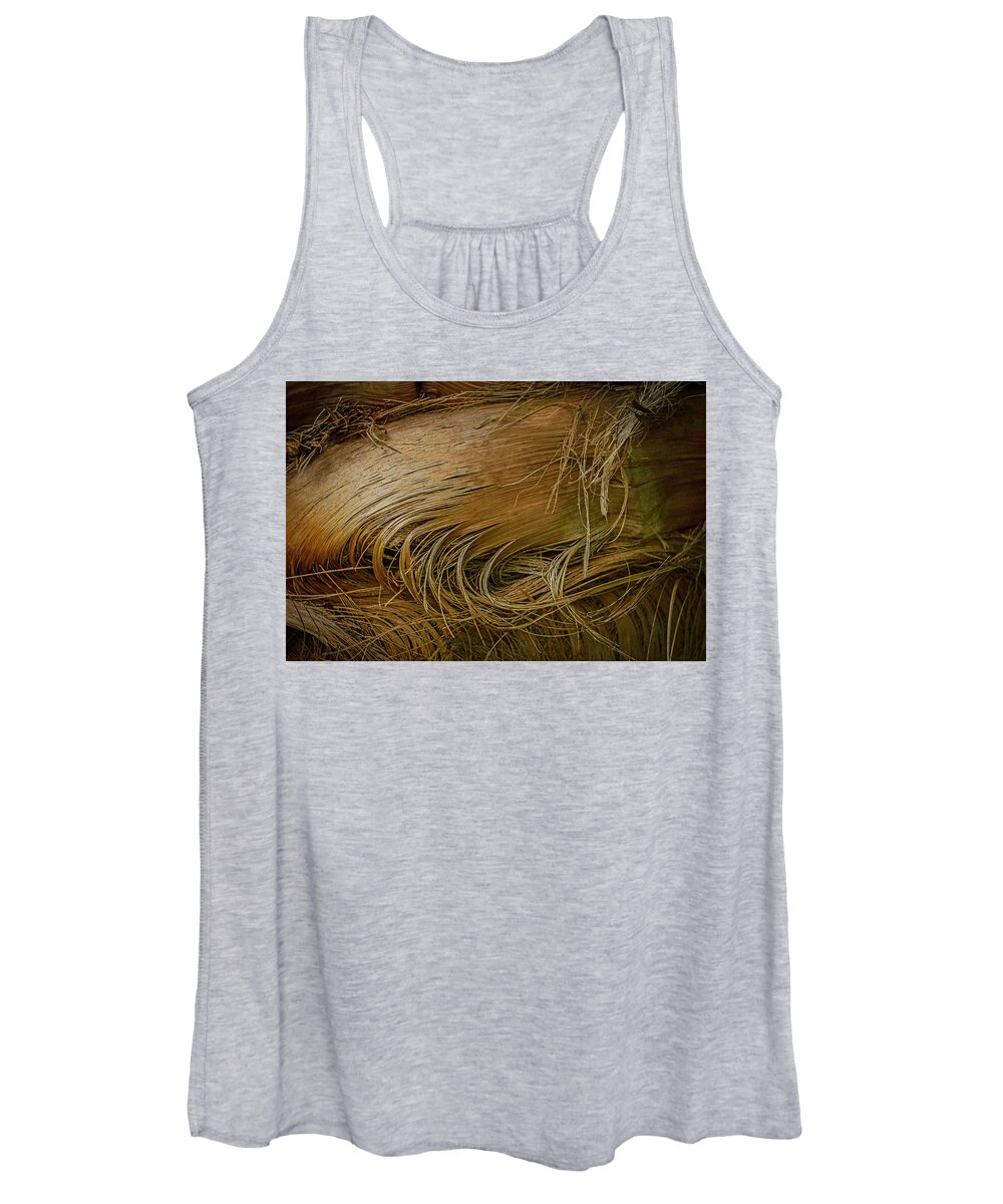 Texturas Women's Tank Top featuring the photograph Palm tree straw by Silvia Marcoschamer
