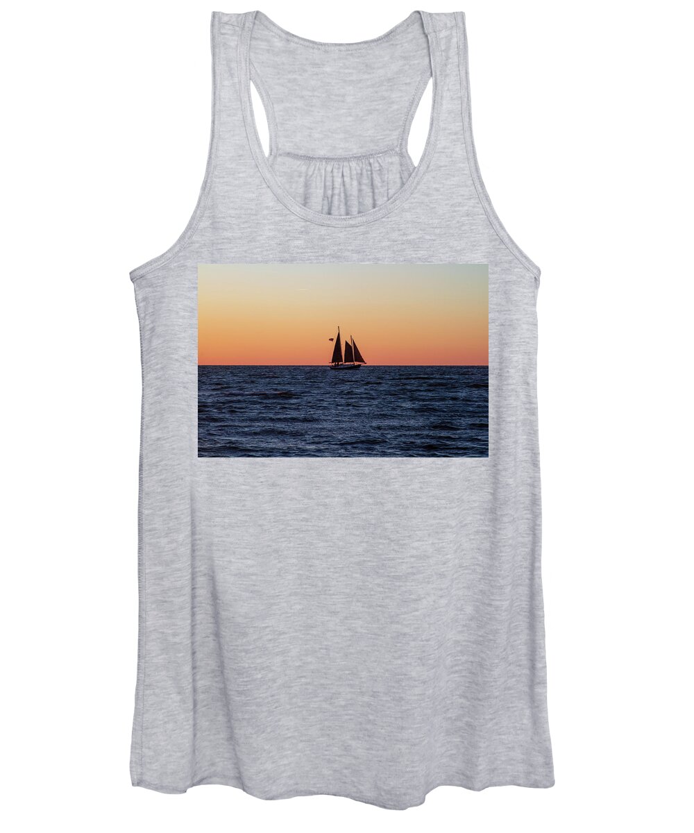 Sunset Women's Tank Top featuring the photograph Pamlico Sound Sunset 2010-10 02 by Jim Dollar
