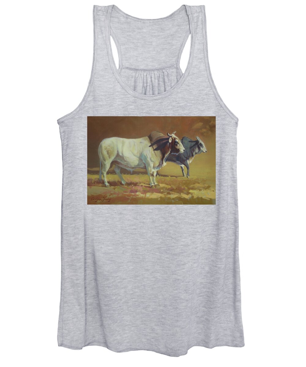 Ranch Animals Women's Tank Top featuring the painting Papa Bull by Carolyne Hawley