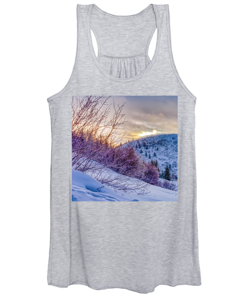 Park City Women's Tank Top featuring the photograph Park City Sunrise by Donna Twiford