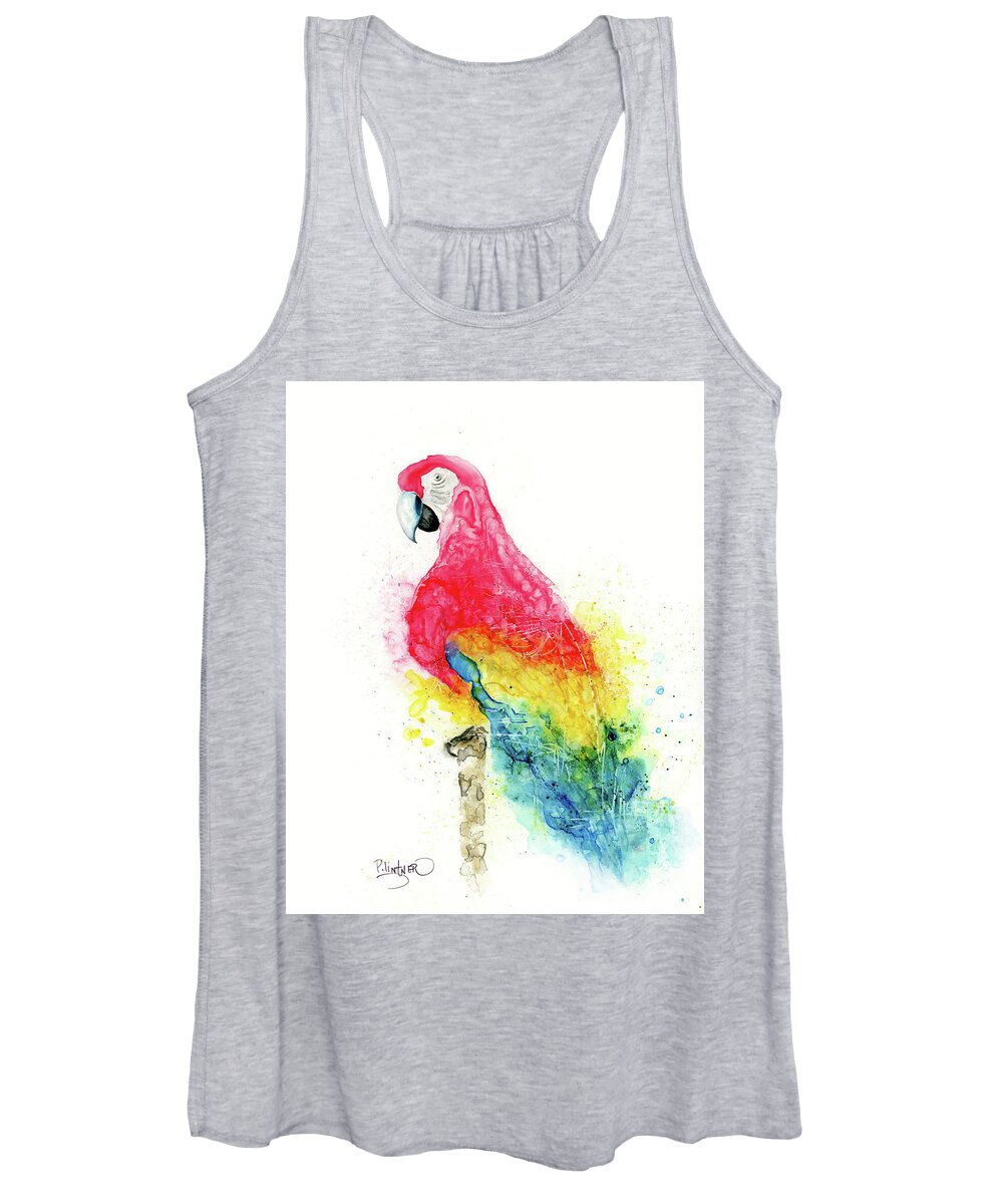 Parrot Women's Tank Top featuring the painting Parrot by Patricia Lintner