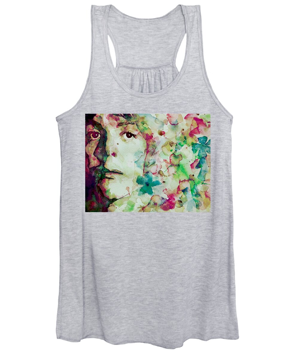 The Beatles Women's Tank Top featuring the painting Paul McCartney - Hello Goodbye - Portrait by Paul Lovering