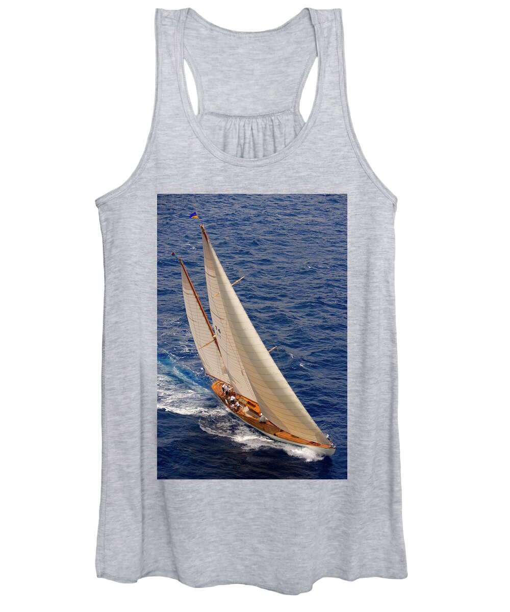 Sailboat Women's Tank Top featuring the photograph Perfect Trim by Gary Felton