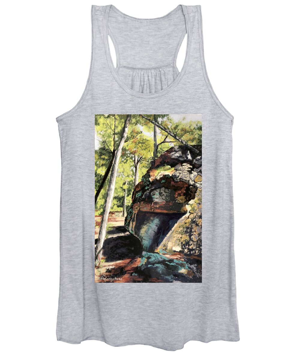 Pastel Women's Tank Top featuring the pastel Petit Jean Forest 2 by Gerry Delongchamp