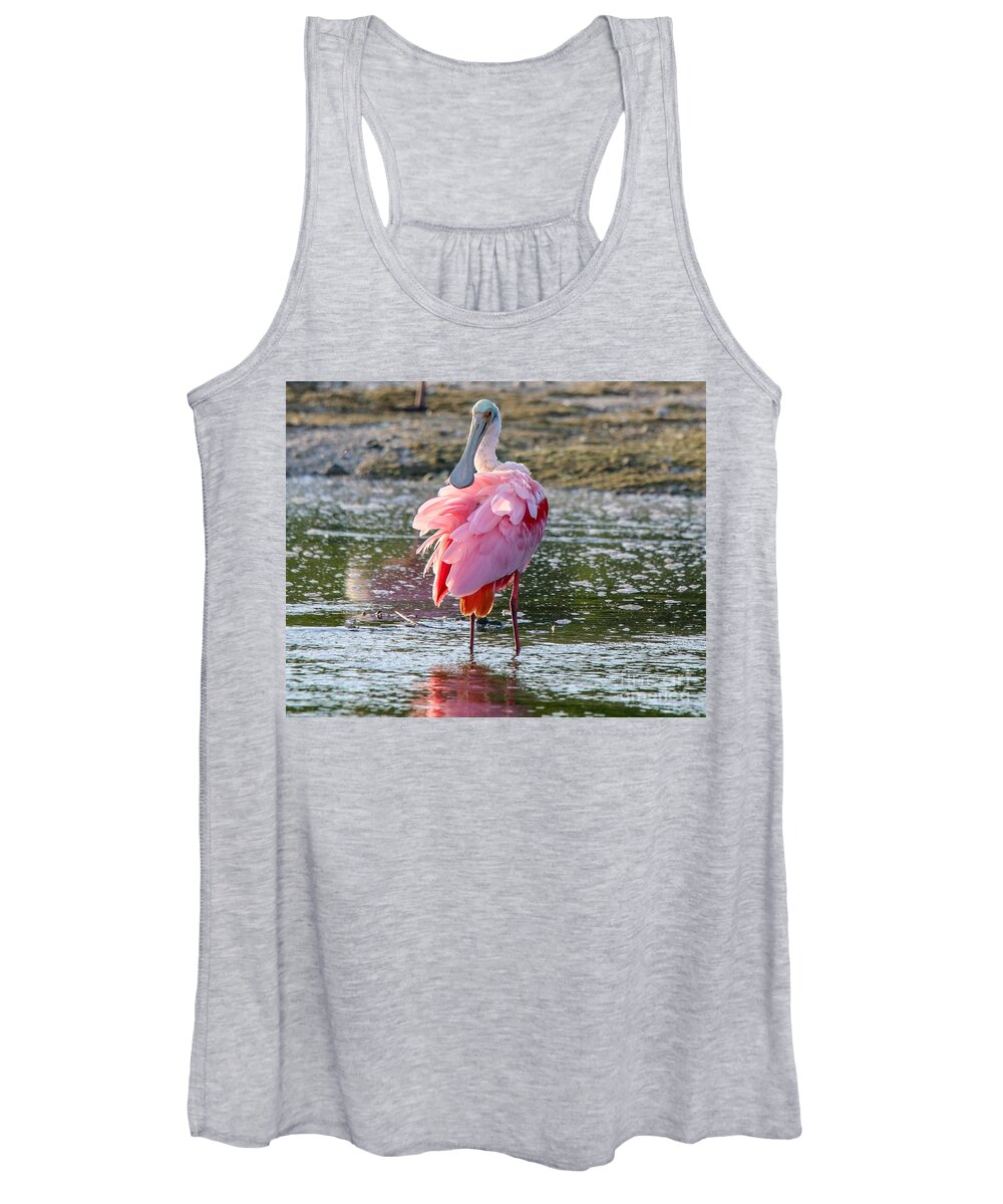Spoonbill Women's Tank Top featuring the photograph Pink Tutu by Susan Rydberg