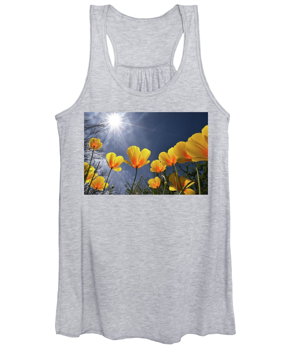 Poppies Women's Tank Top featuring the photograph Poppies Enjoy the Sun by Chance Kafka