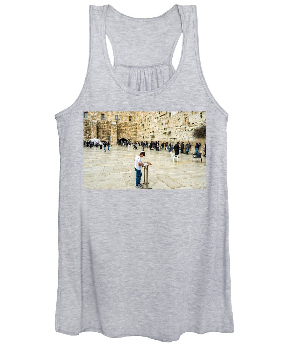Western Wall Women's Tank Top featuring the photograph Praying at the Western Wall by Roberta Kayne