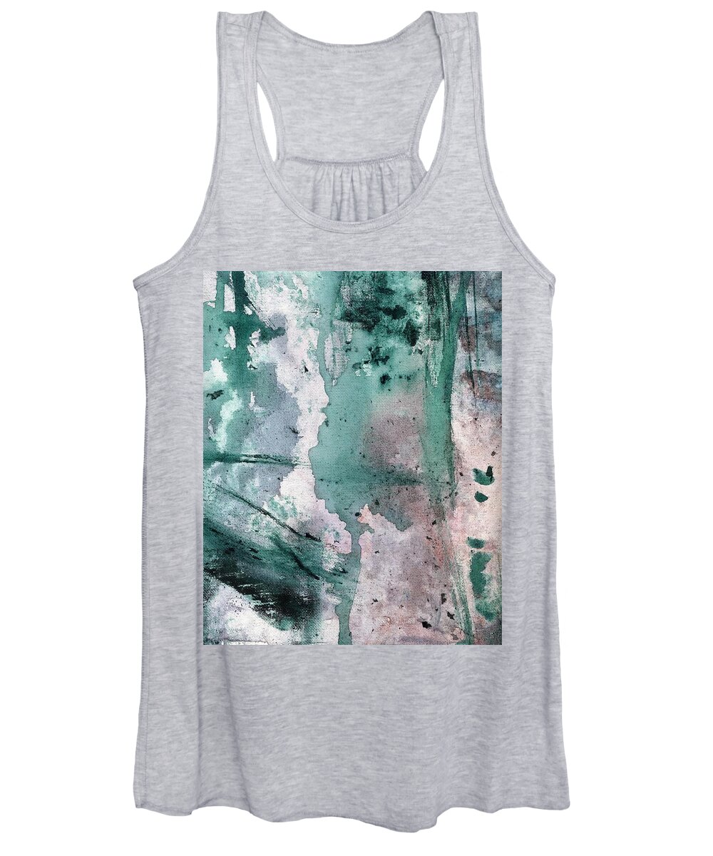 Purple And Green Abstract Painting 3 Women's Tank Top featuring the painting Purple and Green Abstract Painting 3 by Itsonlythemoon