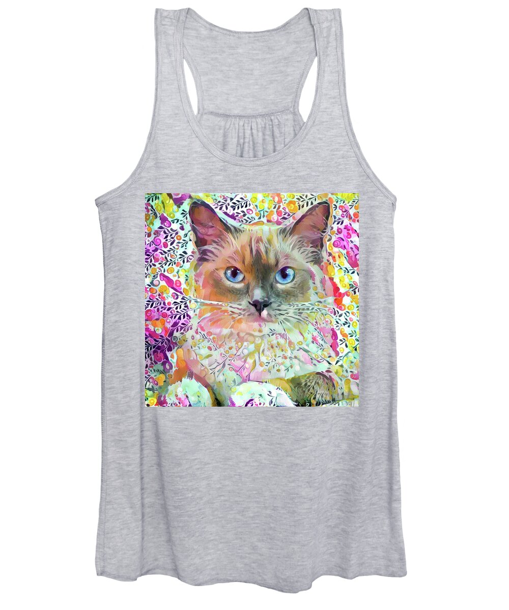 Ragdoll Cat Women's Tank Top featuring the digital art Ragdoll Cat Art by Peggy Collins