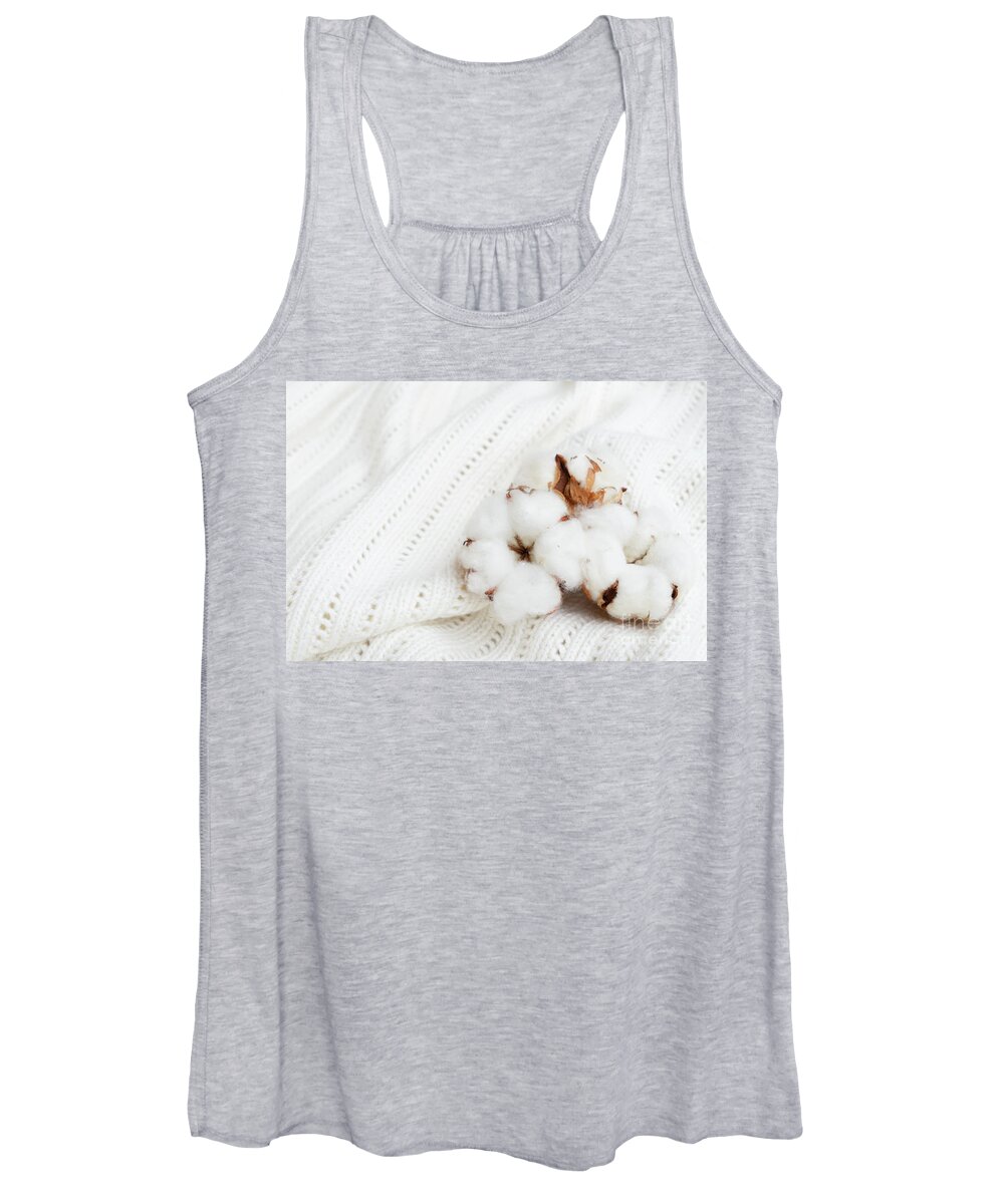 Cotton Women's Tank Top featuring the photograph Raw cotton by Anastasy Yarmolovich