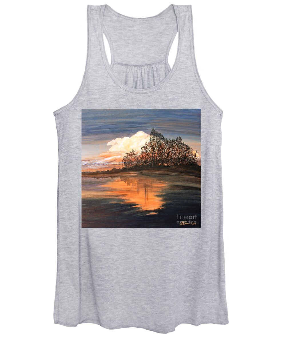 Print Women's Tank Top featuring the painting Reflections of Home by Barbara Donovan