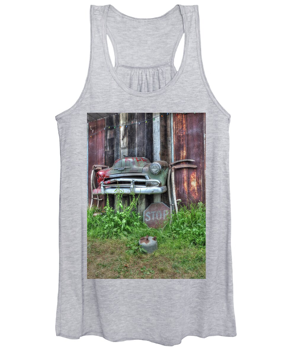 Old Cars Women's Tank Top featuring the photograph Retired by Randall Dill