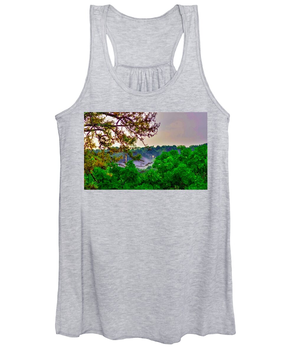 Landscape Photography Women's Tank Top featuring the photograph Rising Mist by Kelly Thackeray