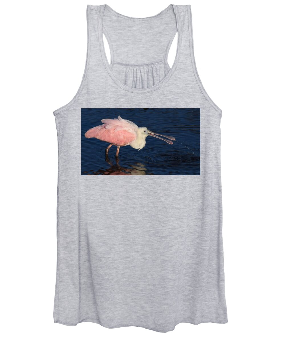  Roseate Spoonbill Women's Tank Top featuring the photograph Roseate Spoonbill by Chip Gilbert