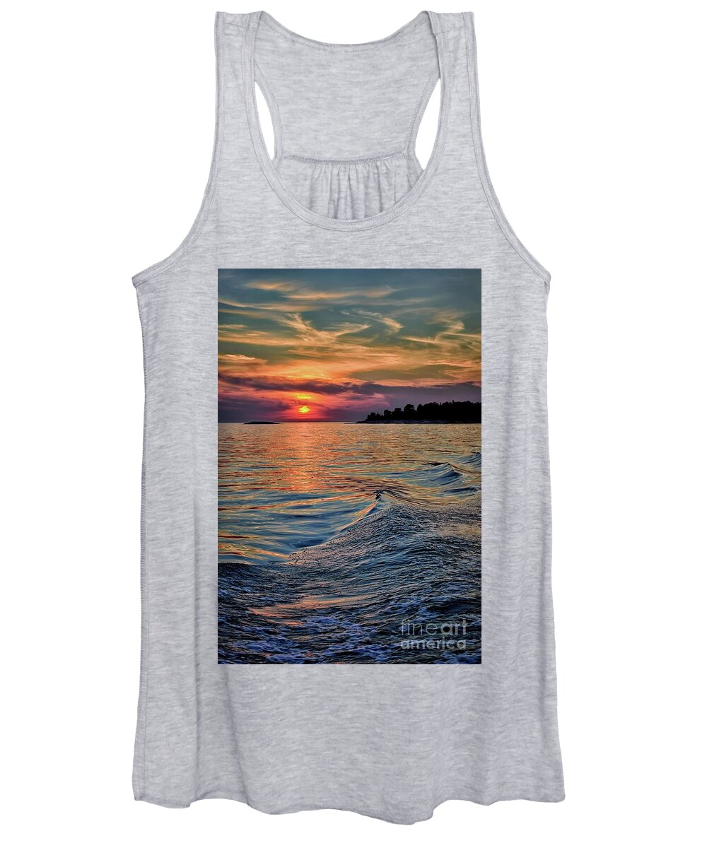 Top Artist Women's Tank Top featuring the photograph Rovinj Sunset by Norman Gabitzsch