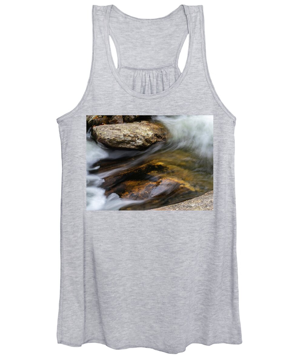 Blueridge Women's Tank Top featuring the photograph Rushing Water by Peggy Blackwell