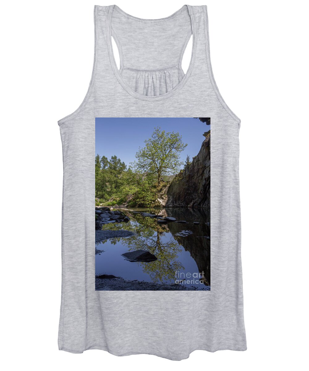 Rydal Women's Tank Top featuring the photograph Rydal Cave Reflections by SJ Elliott Photography