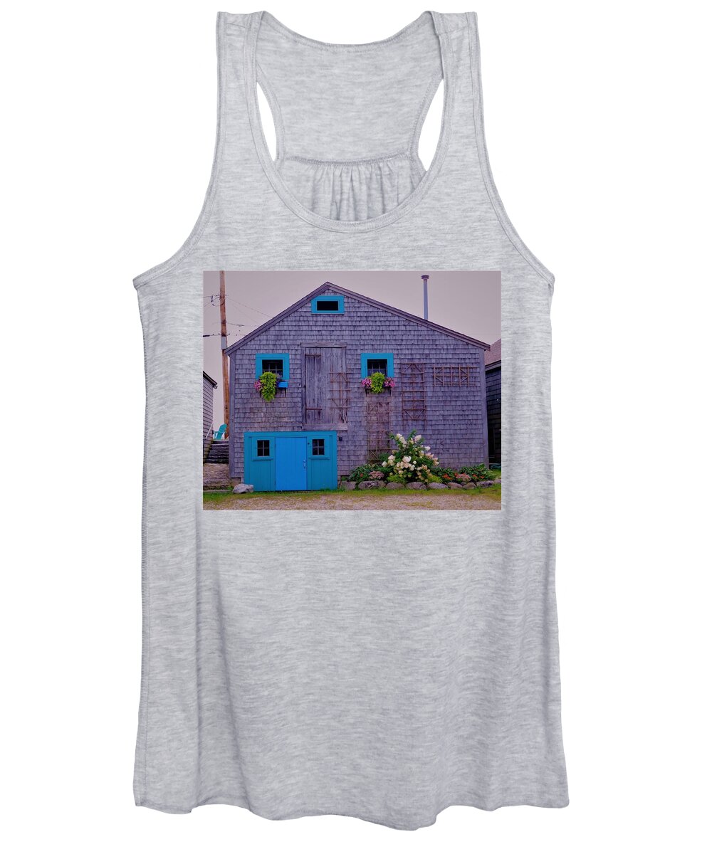 -rye Beach House Women's Tank Top featuring the photograph -Rye Beach House, New Hampshire by THERESA Nye